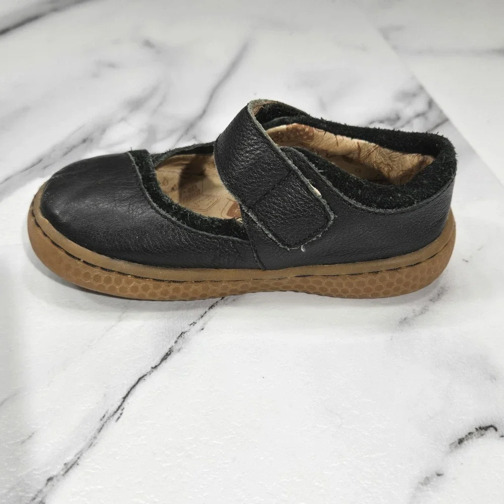 Livie & Luca Mary Jane Shoes Girls Size 5M Black Leather Hook Loop Casual